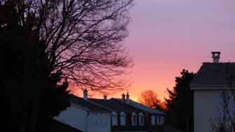 sunrise et arc en ciel